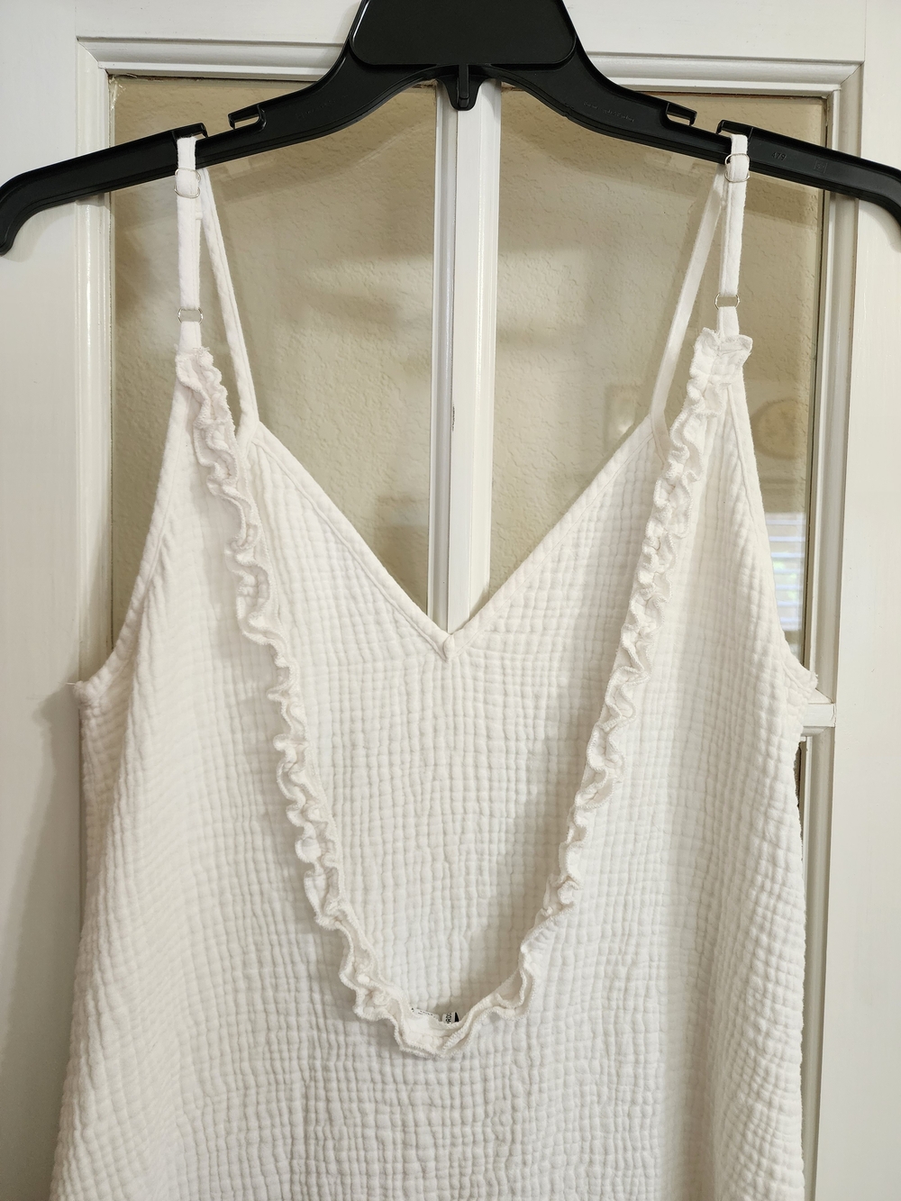 Nordstrom White Cotton Gauze Midi Bridal Coastal Dress Ruffle Back Size Large - Picture 8 of 12